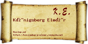 Königsberg Elmár névjegykártya